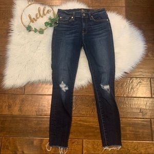 7 for All Mankind Women’s Jeans Dark Wash size 27 The Ankle Skinny distressed